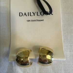 NEW! 18k Gold Dipped Medium Circle Hoop Earrings